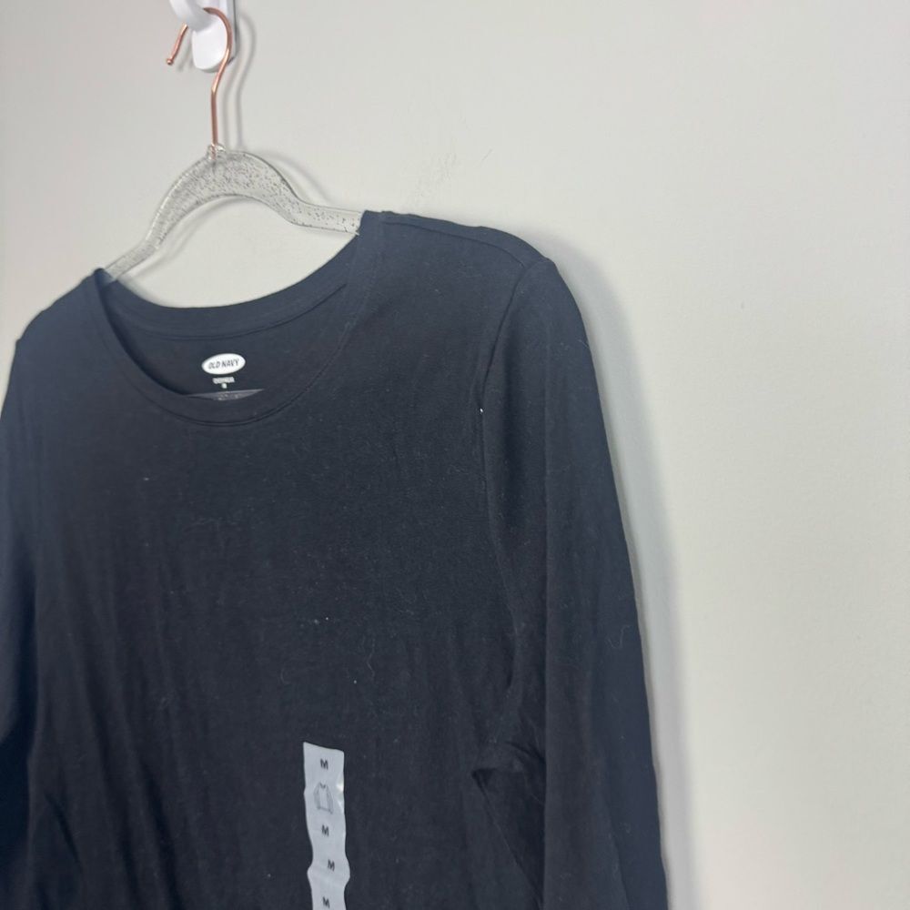 OLD NAVY | NEW Black Long Sleeve Everywear Crewneck Shirt Women’s Size Medium - Picture 3 of 8